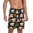 thumbnail image 2 of Sikiie cat sugar skulls Print Mens Pajama Shorts, Lounge Pant, Men's shorts，Sleep Pj Shorts for Men-Small, 2 of 6