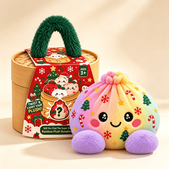 Giant Dumplings Plush Christmas Big Dumplings, Cute Plush Stuffed Steamed Bun Squishies, Stress Ball Squeeze for Adults Home Office Decor, Christmas Gift