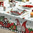 thumbnail image 4 of Christmas Tablecloth 60×60 Inch Square, Gnome Truck Gifts Black Buffalo Plaid Washable Seasonal Table Cover for Party Picnic Dinner Decor, 4 of 5