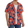 thumbnail image 4 of Wukai Hand Drawn Tomatoes Men's Casual Short-Sleeve Button Down Shirt - Lightweight Summer Dress Shirt for Daily Wear-Small, 4 of 7