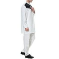 thumbnail image 6 of Edvintorg 2 Piece Outfits for Men 2025 Men's Muslim Robe Set Arab Middle Robe Pattern Embroidery Slim Fit Medium Long Sleeve Standing Neck Top And Pants Robe Set White XXL, 6 of 7