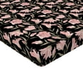 thumbnail image 4 of Ambesonne Floral Fitted Sheet, Nostalgic Pastel Flowering, Full Size, Pale Pink Charcoal Grey, 4 of 5