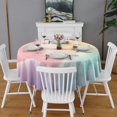 thumbnail image 2 of Dreamy Pastel Sky Round Tablecloth 60"x60",Wrinkle Wipeable Table Cloth for Kitchen Dining Room Picnic Patio Party, 2 of 6