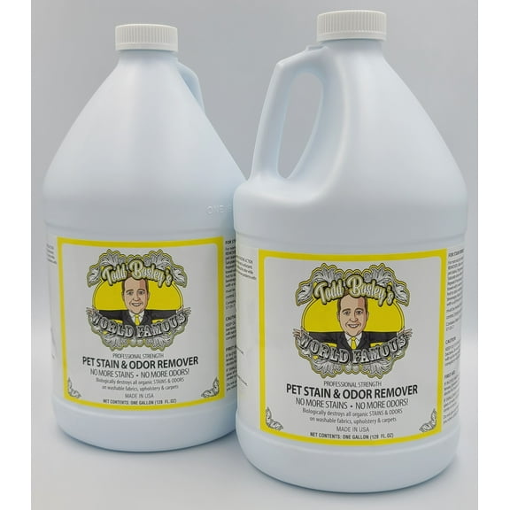Todd Bosley's World Famous Professional Strength Pet Stain & Odor Remover - 2 Gallons - Powerful Enzymes That Remove The Odor Completely, Not Just Mask It, Leaving An Incredibly Pleasant Scent Behind!