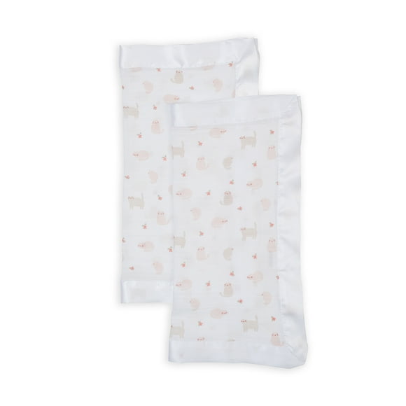 Lulujo - Security Blankets 2-pack Muslin Cotton - Kitty Cat