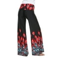 thumbnail image 4 of White Mark Women's Peacock Printed Palazzo Pants, 4 of 4