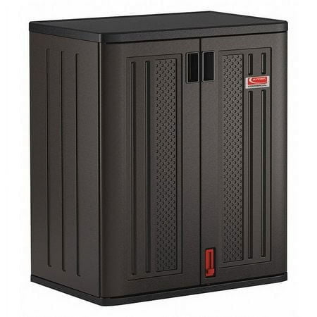 Suncast 36 in Storage Cabinet Locker for Garage and Shed, Black, BMCCPD3600