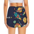 thumbnail image 2 of Lsque Space Printed Women's Running Shorts with Liner Pockets,Elastic Quick Dry Workout Athletic Gym Yoga Shorts,Womens High Waist Shorts-XX-Large, 2 of 9