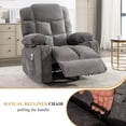 thumbnail image 6 of CARZZI LIFE Oversized Massage Swivel Recliner Chair with Lumbar Heating for Living Room Rocker Recliner Single Sofa with Cup Holders and USB Charge Port, Large Big Chair Recliners for Adult, 6 of 7