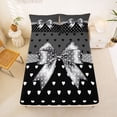 thumbnail image 5 of Erosebridal Black Bowknot Girls Queen Sheet Sets,Kawaii Polka Dot Bowtie Bed Set For Kids 4 Pieces, 5 of 6