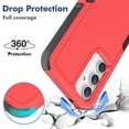 thumbnail image 3 of Decase Heavy-Duty Rugged Case for Samsung Galaxy S23 FE,Dual Layer Military Grade Drop Protection Anti-Fingerprint Anti-Scratch Hard Back Cover Silicone Bumper Shockproof Protective Case,Red, 3 of 5