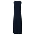 thumbnail image 4 of SNOWSONG Maxi Dresses for Women, Womens Vintage Printed V-Neck Sleeveless Dresses, Boho Dress, Flowy Dresses for Women, Long Dresses 1PC Dress Navy 5XL, 4 of 9