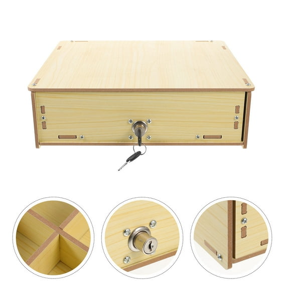Raindrops Cash Drawer Tray Cash Register Insert Tray Multi-functional Cash Drawer Wooden Money Organizer