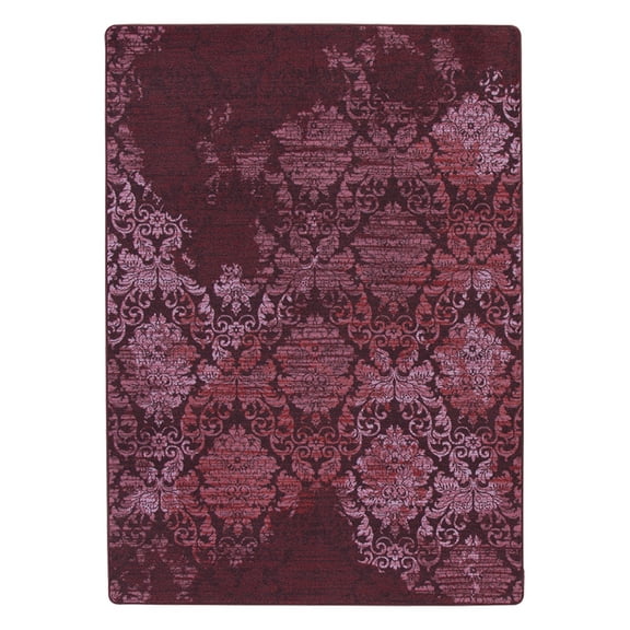 Milliken Drayton Area Rug 4000174040 Wadsworth Claret Faded Curls 7' 8" x 10' 9" Rectangle