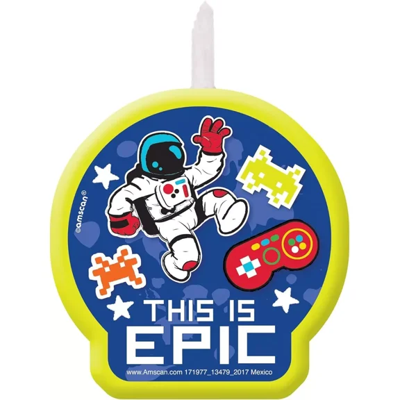 STARLIGHT- Epic Party Video Game Gamer Kids Birthday Party Decoration Molded Cake Candle