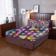 thumbnail image 2 of ABPHQTO Juego de ropa de cama de 3 piezas Funda nórdica de flores coloridas con 2 fundas de almohada para la decoración de la habitación del hogar, 2 of 4