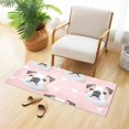 thumbnail image 3 of Bath Mat Soft Plush Non-Slip Absorbent Bathroom Rugs 39"x20" Bulldog Dog Face and Heart, 3 of 8