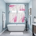 thumbnail image 3 of Marble Pink Kitchen Curtains Sets for Windows 36 Inch Length, Gold White Modern Gradient Ocean Wavy Ripple Rod Pocket Window Treatments Tier Curtains and Valances Set for Bedroom/Bathroom, 3 of 8