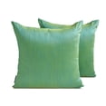 thumbnail image 1 of Fundas de almohada decorativas HomeCentric Aqua (paquete de 2), 30 x 30 cm (12 x 12 pulgadas), seda artística bicolor, funda de almohada lisa para sofá, hotel, sala de estar, dormitorio, color, 1 of 8