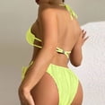 thumbnail image 5 of XIYON Bikini Sets For Women Solid Color Swimsuit Ladies Shorts Halter Two Piece Swimwears Tankinis Set Summer Beach Vacation Bathing Suits, 5 of 7
