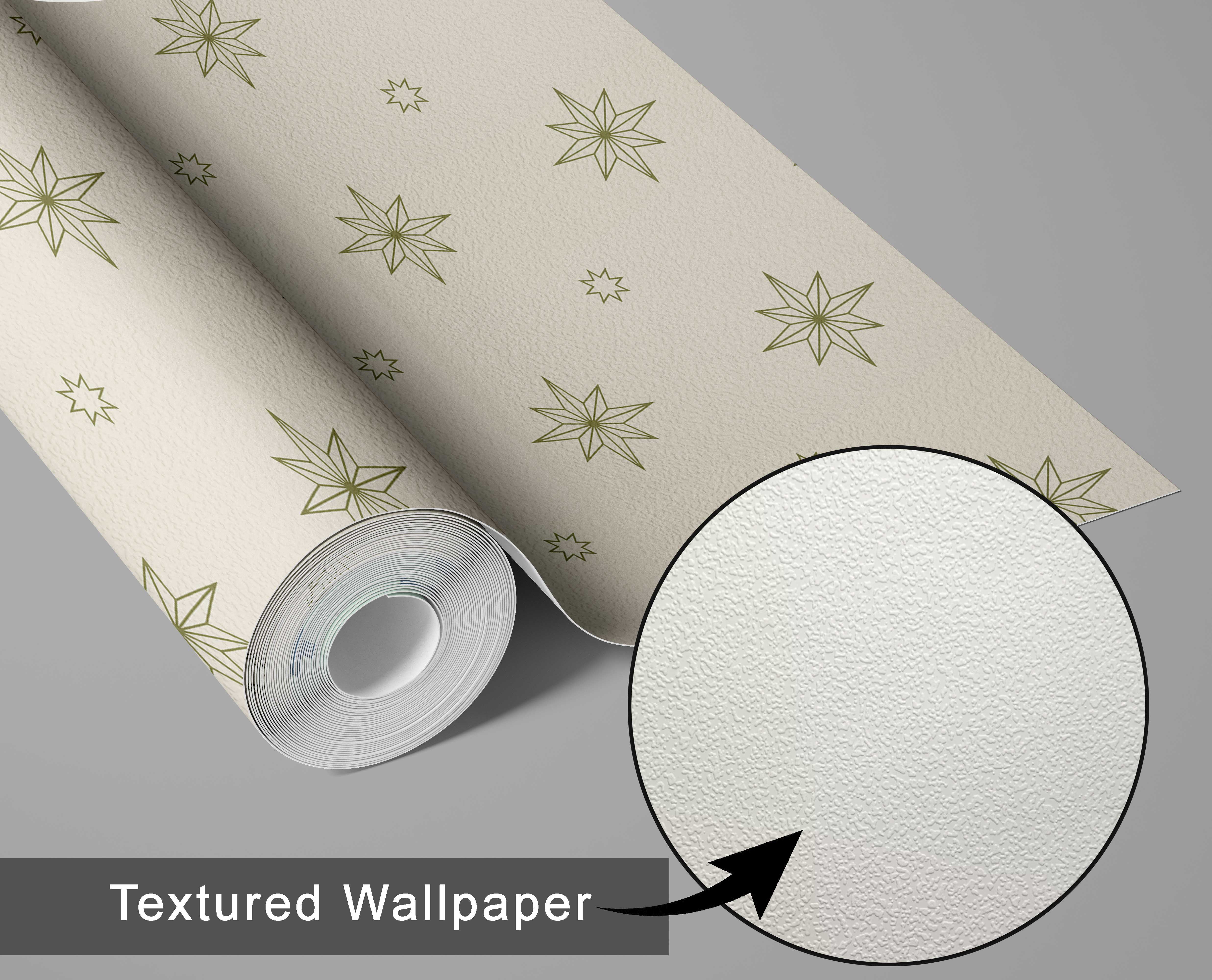 S4sassy Removable Vintage Style Waterproof Wall Wrap, Textured Finish Mosaic Tile Wallcover, Compass Starburst Pattern Contact Paper for Backsplash, Self Adhesive Vinyl Wallpaper Roll- Beige- 25"x60"