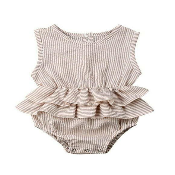 Baby Girl Sleeveless Ruffle Romper Dress