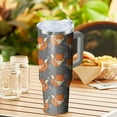 thumbnail image 4 of 40 oz Fox Tumbler with Handle and Straw, Insulated Stainless Steel Cup with Lid, Travel Coffee Mug Water Bottle, Animal Lovers Women Gifts, 4 of 6