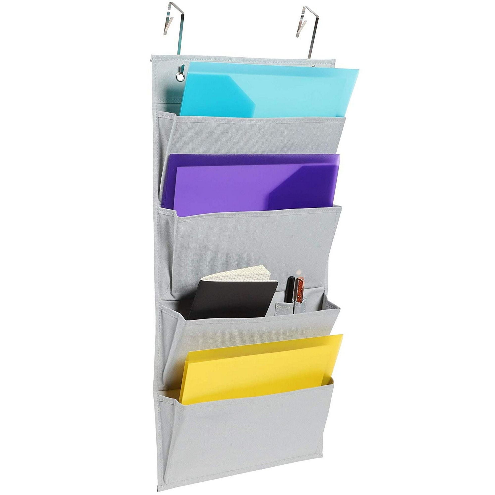Paper Junkie Over The Door Hanging File Organizer Storage, 4 Pockets