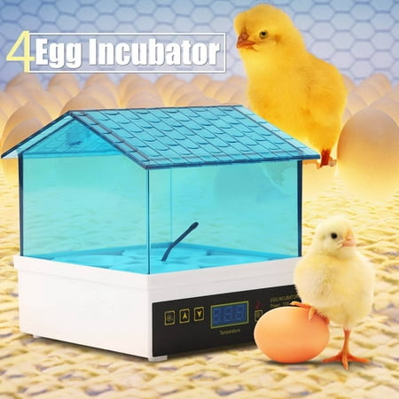 HURRISE Digital 4 Eggs Mini Incubator Small Egg Hatcher Temperature Control LED Chicken Duck Birds Poultry Incubator