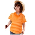 thumbnail image 2 of Resicozy Girls Polo Shirts Cotton Uniform Short Sleeve T Shirts for Kids Collared Golf Polo Shirt 2-13 Years Orange 130, 2 of 4