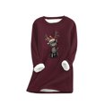 thumbnail image 2 of Pntutb estampado navideño moda mujer sudadera de lana gruesa terciopelo cálido cuello redondo ropa interior top Pntutb Pntutb-3456, 2 of 3