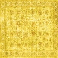 thumbnail image 1 of Ahgly Company Machine Washable Indoor Square Persian Yellow Traditional Area Rugs, 5' Square, 1 of 4