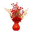 thumbnail image 4 of Adorno de año nuevo chino Decoración de festival de primavera Diseño de escena de Feng Shui Personaje de flores de acebo de bayas rojas Estilo E BLESIY Ramo de año nuevo chino, 4 of 8