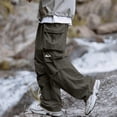 thumbnail image 2 of QIYAGBSA Cargo Pants for Men Drawstring Elastic Waist Multi Flap Pocket Adjustable Ankle Joggers Loose Fit Outdoor Hiking Casual Everyday Fall, 2 of 5