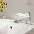 thumbnail image 3 of CASAINC 3 Handle Roman Bathroom Tub Faucet with Handheld Sprayer, Brushed Nickel, 3 of 9