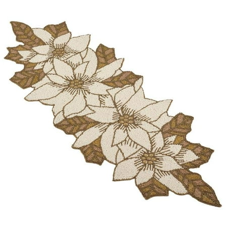 UPC 789323325594 product image for Saro Lifestyle 5823.I1238 12 x 38 in. Poinsettia Design Beaded Poinsettia Table  | upcitemdb.com