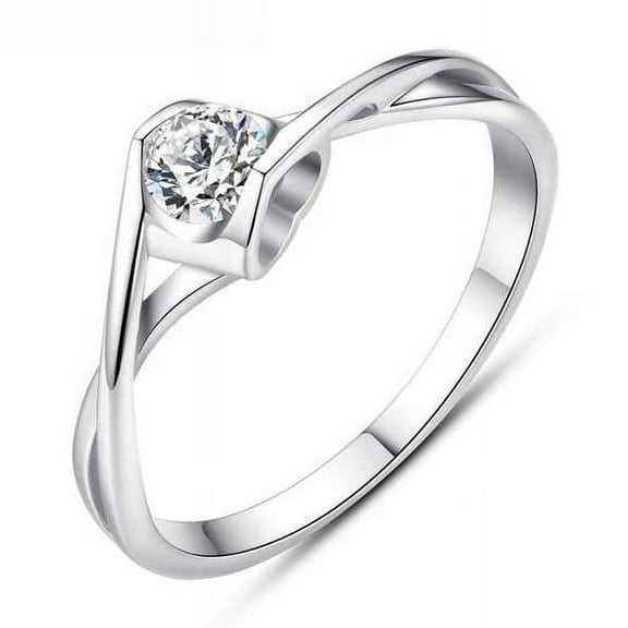 Tention Set Hidden Heart Women's Engagement Ring 1.9 Ct Diamond 14K White Gold Over