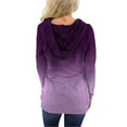 thumbnail image 5 of KISSMODA Women's Ombre Hoodies Drawstring Hooded Sweatshirt for Woman Long Sleeve Pullover Shirts With Pocket, 5 of 6