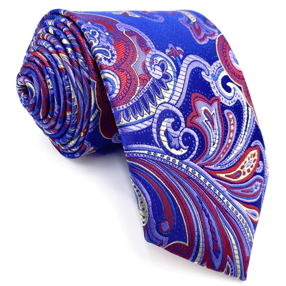 Neckties for Men Blue Azure Navy Paisley Jacquard Woven Tie Classic Size 57.5"×3.15"