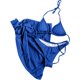 thumbnail image 2 of Traje de baño para mujer, bikini de color liso sin espalda con cordón y tirantes divididos, conjunto de tres piezas, trajes de baño para mujer, 2 of 5