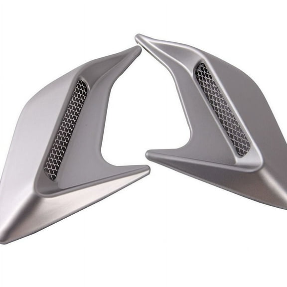 2PCS Silver Car Side Vent Air Flow Fender Stickers Auto Simulation Air Inlet Decorative Intake Car Decor Modification TAPDRA Spare Part