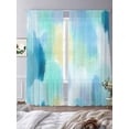 thumbnail image 2 of Green Blue Ombre Sheer Curtains 96 Inch Length 2 Panels Set, Modern Abstract Art Oil Painting Voile Window Treatment Semi Sheer Long Curtains Drapes for Bedroom/Living Room/Kitchen 52"x96"x2, 2 of 7