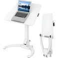 thumbnail image 1 of Fully Foldable Mobile Standing Desk, Height Adjustable Sit to Stand Computer Workstation with Tiltable Top & 22 lbs Capacity, Portable Overbed Table for Home Office Dormitory Hospital Use, 1 of 10
