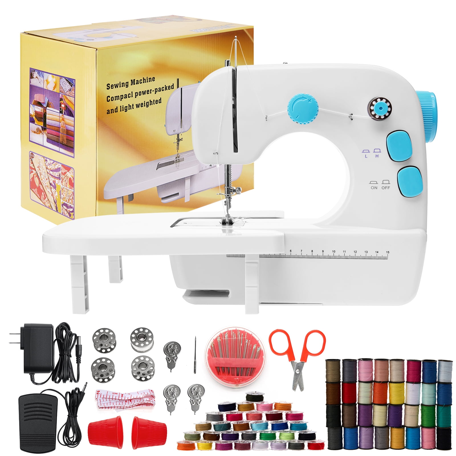 Portable Mini Sewing Machine for Beginners 2 Speed Multi-functional Suitable Sewing Kit for Household 7.87"x7.48"x3.9"
