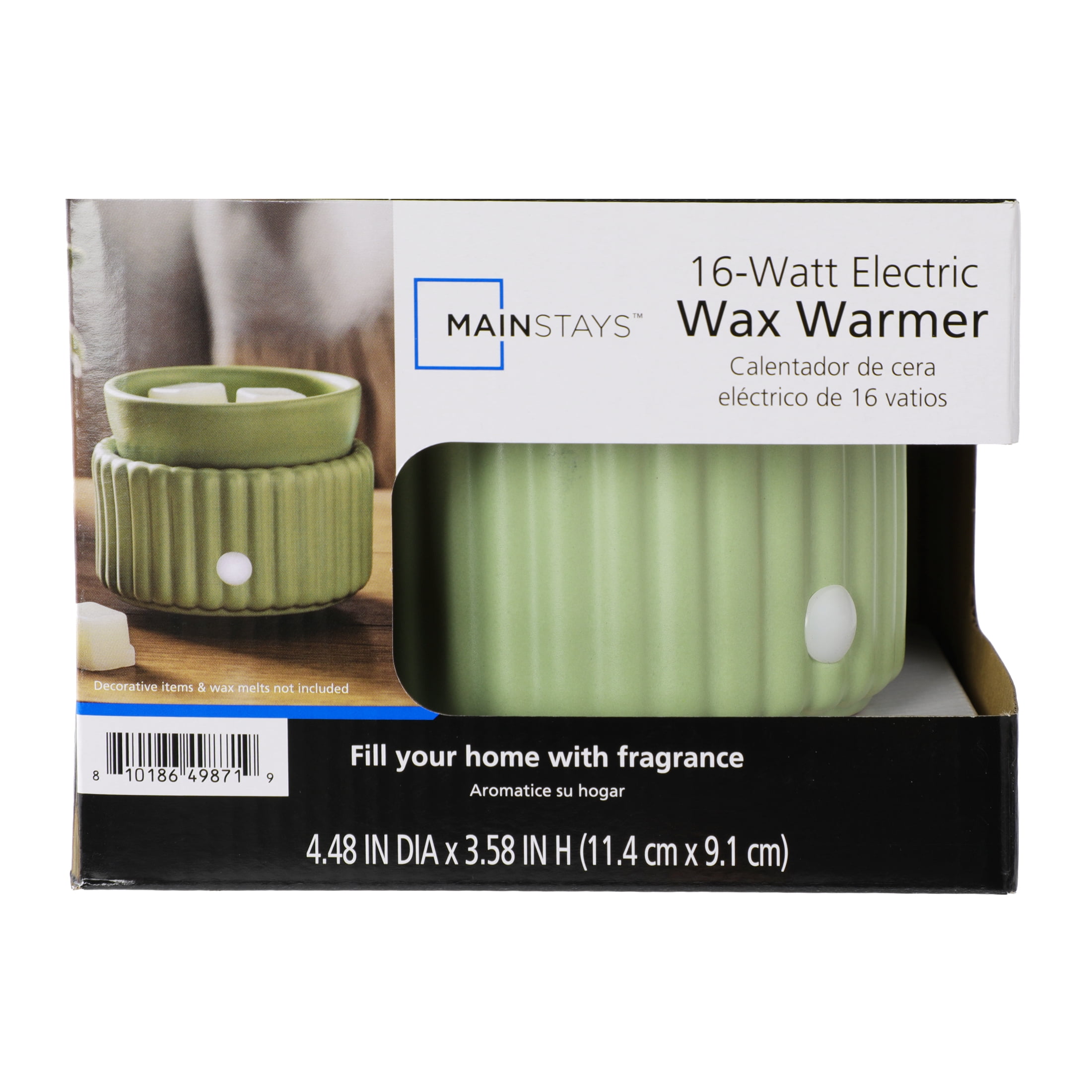 Mainstays Ribbed Ceramic Fragrance Wax Melt Warmer, Olive Grove