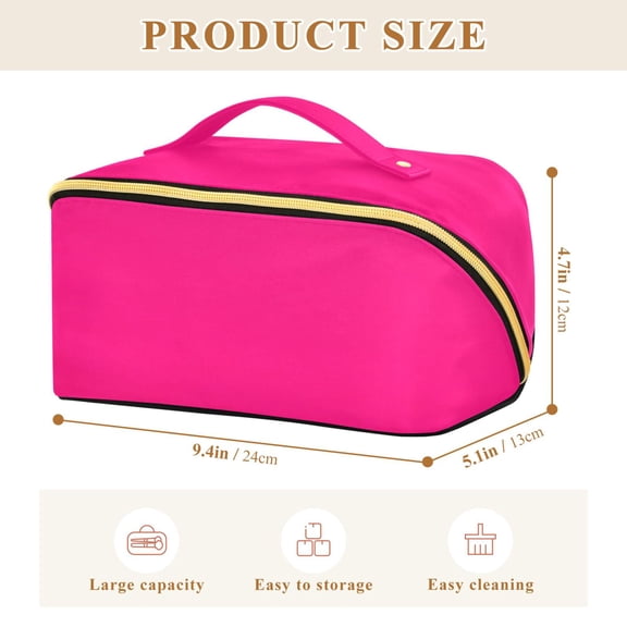 Iauyy Rhombus Cosmetic Bag with Handle Large Capacity Luxury Twill Travel Makeup Bag ,Broad and Solid