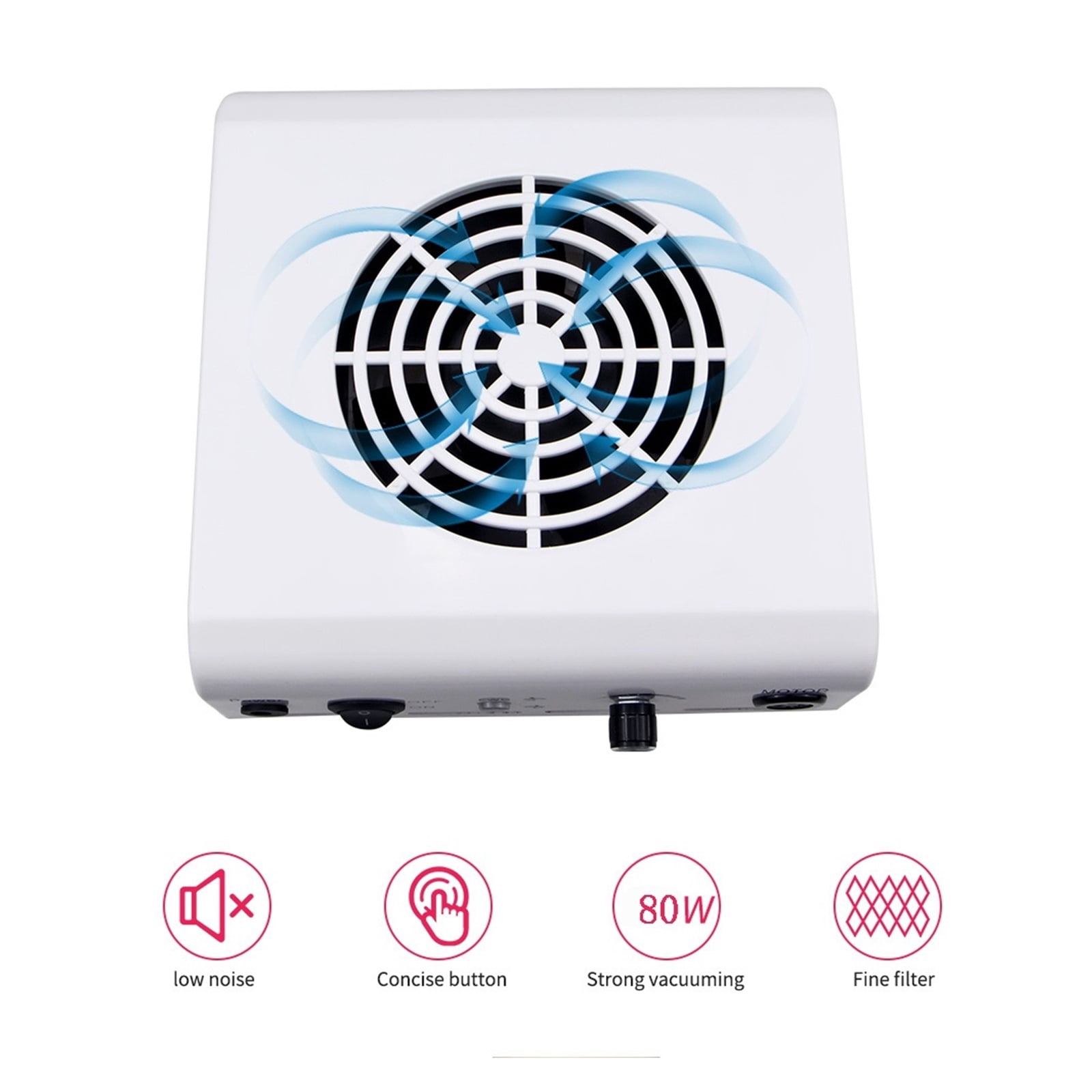 Nail Dust Vacuum, 2-IN-1 Nail Drill & Nail Dust Collector Manicure Mill Cutter Machine For Manicure With Powerful Fan Nail Pedicure File ,Powerful Suction