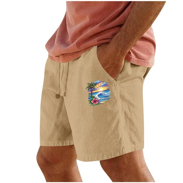 Pantalones Cortos para Hombre Cintura Elástica con Bolsillos Color Sólido Casual Cordón Suelto Pantalones Cortos de Ejercicio