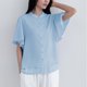 thumbnail image 3 of Camisas de Manga Corta para las Mujeres Casual, Botón de Cuello en V de la Moda de Verano, Top Suelto/Camisa Casual, 3 of 8