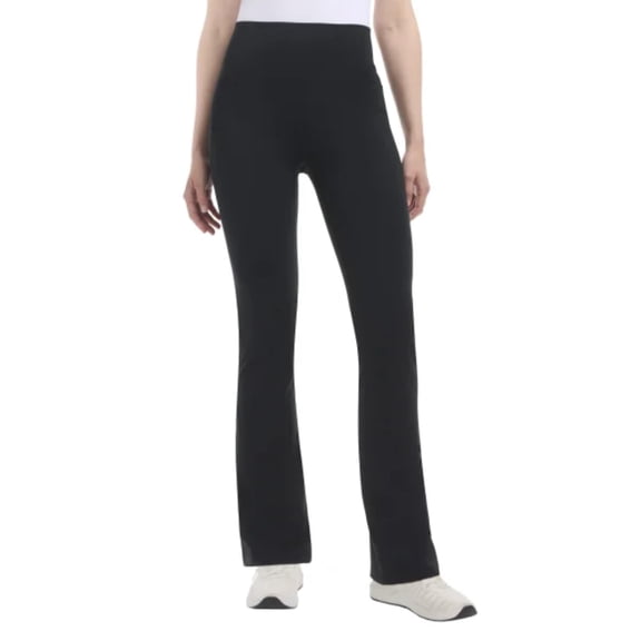 Jockey Women's High Rise Flared Legging Yoga Pant (US, Alpha, Large, Regular, Regular, Black Salt)
